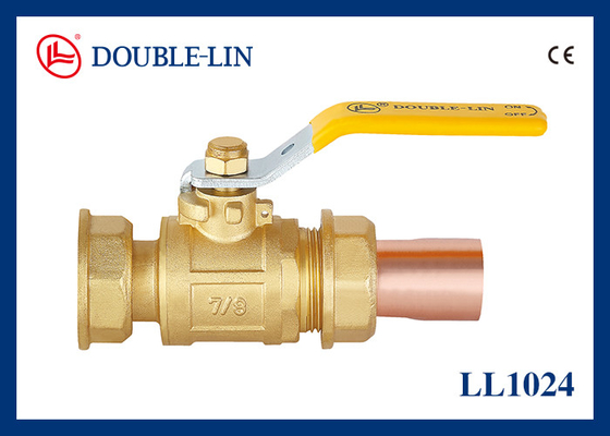 Conexión 7/8" del hilo válvulas de gas de cobre amarillo de x 28m m