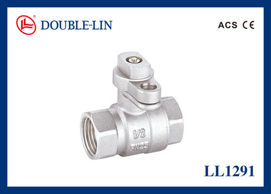 Válvula de bolas de latón de 25 bar de sexo femenino con mango bloqueable