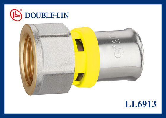 Accesorios de prensa de latón de unión recta femenina de 16 mm - 20 mm para gas