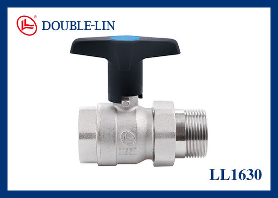 Válvula de bola de bronce de 1 mango alto femenino X masculino con unión
