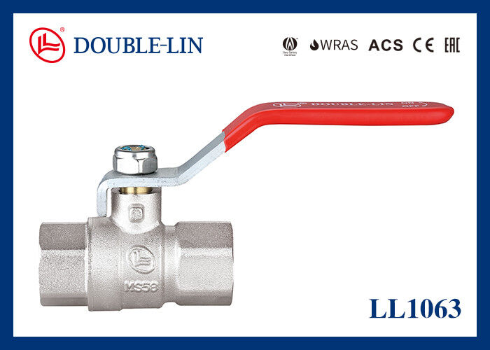 Válvula de bolas de latón de 3 a 4 pulgadas de flujo completo, de hilo largo y mano plana.