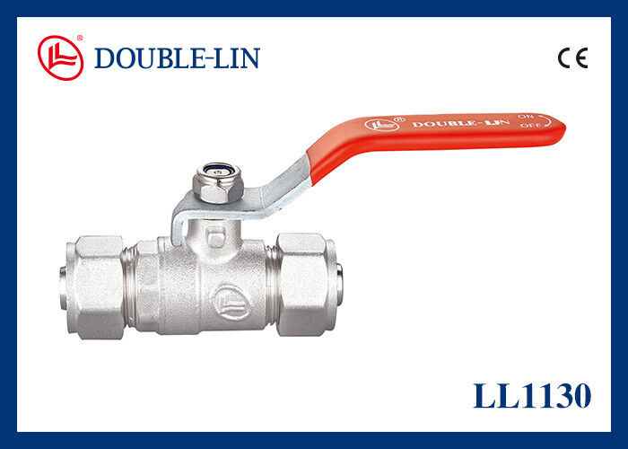 Manilla de palanca plana 2 1 2 válvula de bolas de latón con tallo de latón tipo doble de anillo O y conexión de tubería