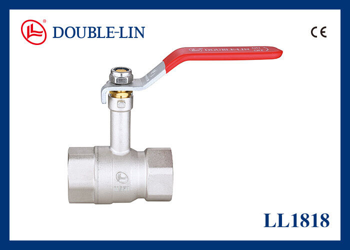 Construido en el flujo completo Femenino / Femenino 2 válvula de bronce de bola de mano palanca plana