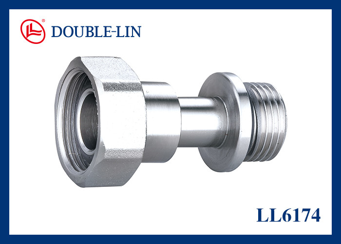 Extensión autosellante de latón cromado pulido, tamaño F3/4"×M1/2" F1"×M3/4"